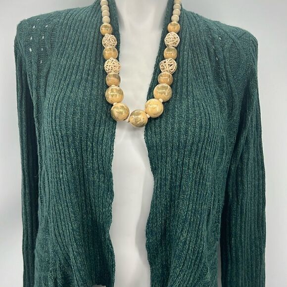 89th & Madison green long sleeve open cardigan large - Picture 1 of 6